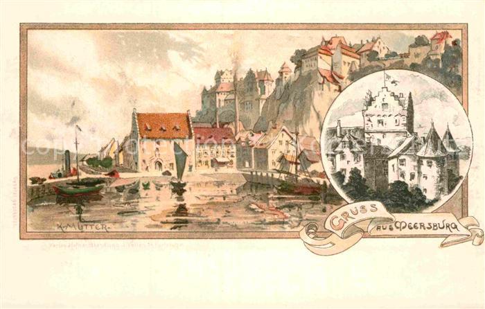 Meersburg Bodensee Kuenstlerkarte K. Mutter