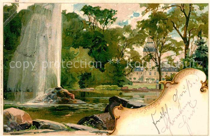 Karlsruhe Baden Schlossgarten Kuenstlerkarte Kley