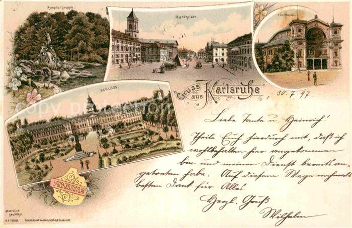 Karlsruhe Baden Marktplatz Festhalle Schloss