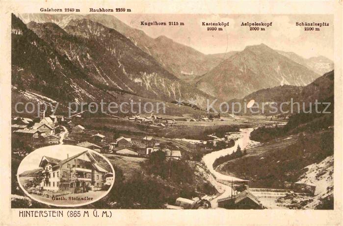 Hinterstein Bad Hindelang Gasthof Steinadler aelpeleskopf Schaenzlespitz Kugelho