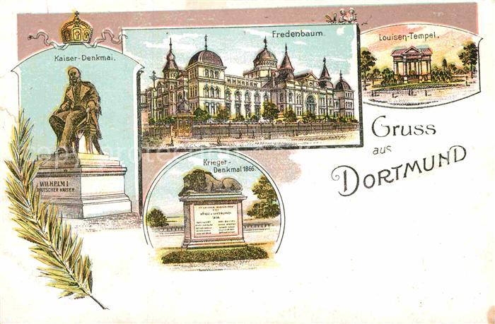DORTMUND CITY Louisen-Tempel Fredenbaum Kriegerdenkmal Kaiserae-Denkmal