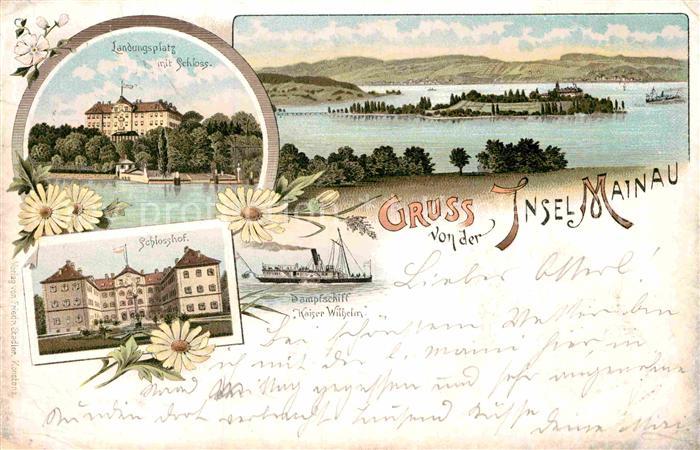 Mainau Landungsplatz Schloss Schlosshof Dampfschiff Kaiser Wilhelm