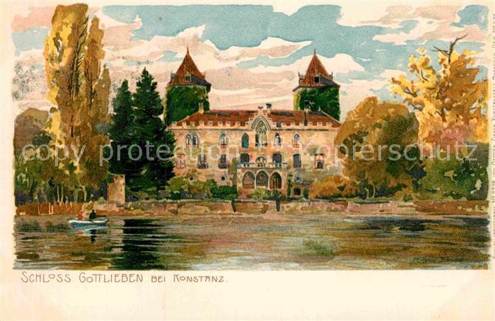 Konstanz Bodensee Schloss Gottlieben Kuenstlerkarte