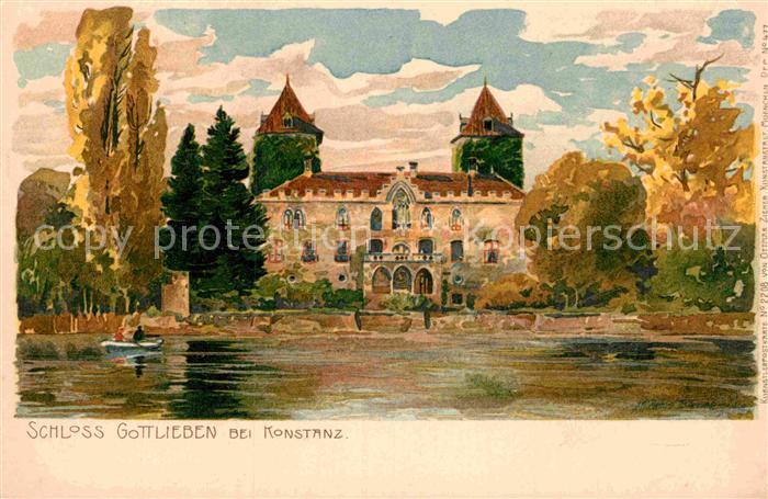 Konstanz Bodensee Schloss Gottlieben Kuenstlerkarte
