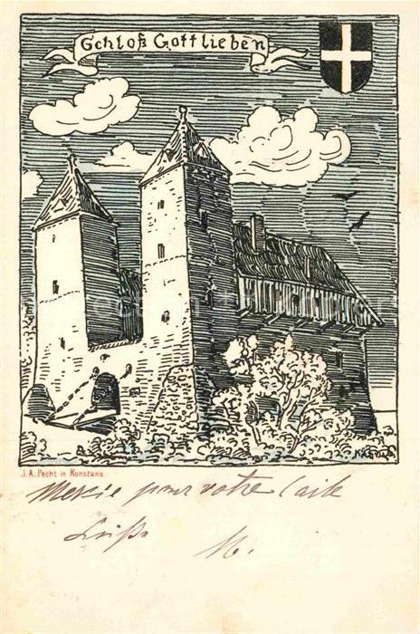 Konstanz Bodensee Schloss Gottlieben Kuenstlerkarte