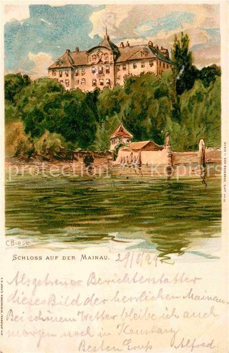Konstanz Bodensee Schloss Mainau Kuenstlerkarte C Biese