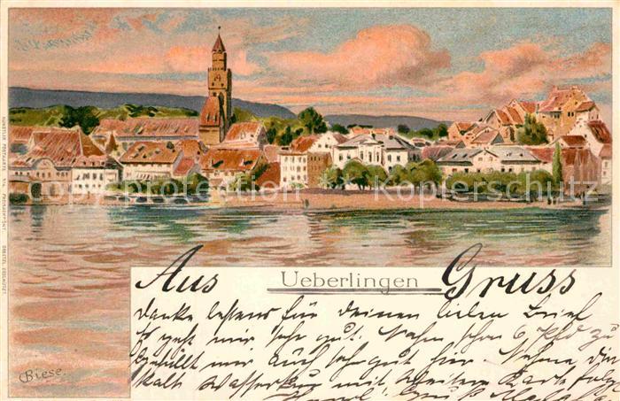 ueberlingen Bodensee Kuenstlerkarte C. Biese