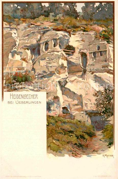 ueberlingen Bodensee Heidenloecher Kuenstlerkarte K. Mutter