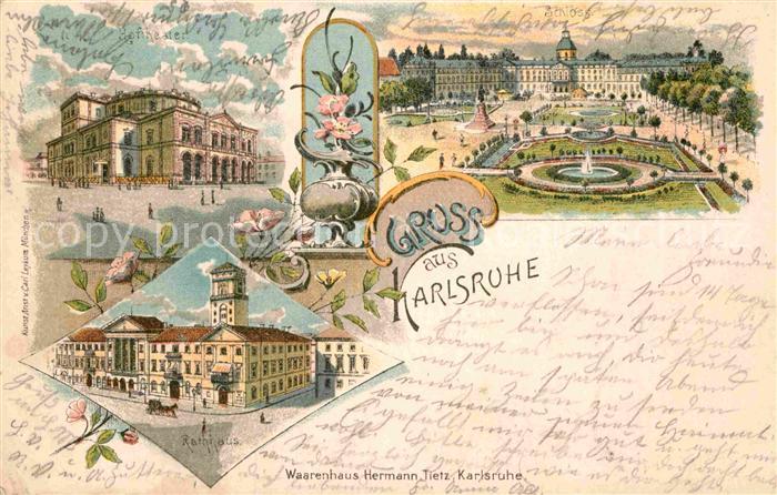 Karlsruhe Baden Schloss Hoftheater Rathaus