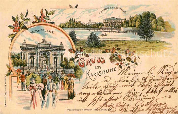 Karlsruhe Baden Malsch Brunnen Stadtgartense Festhalle