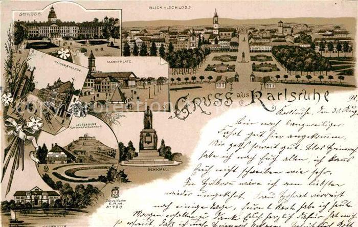 Karlsruhe Baden Schloss Marktplatz Kaiserstrasse