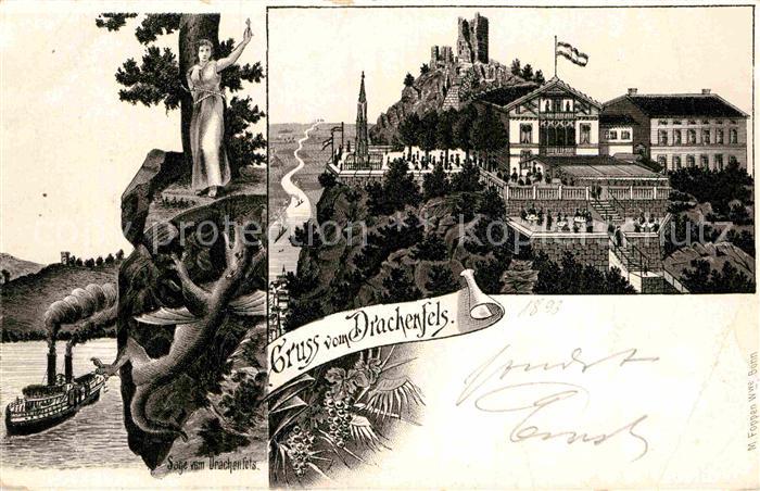 Drachenfels Sage von Drachenfels Damfpfer Schloss