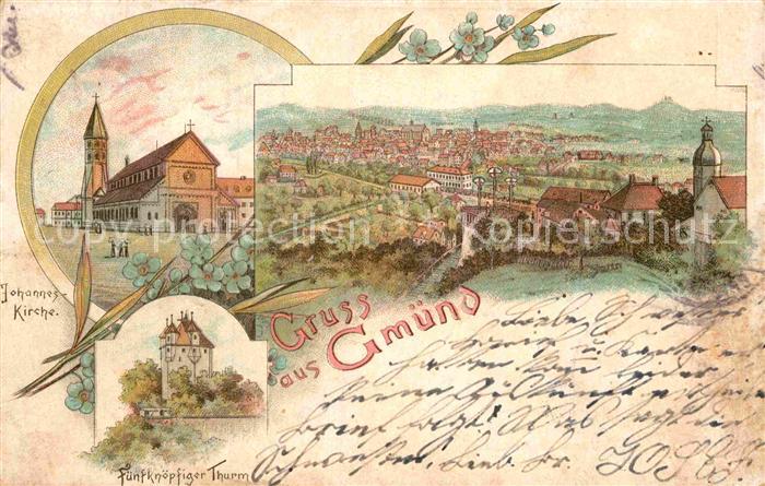 Gmuend Schwaebisch Johanneskirche Fuenfknoepfiger Turm