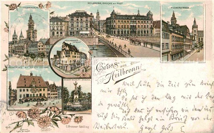 Heilbronn Neckar Fleinerstrasse Bruecke Post Marktplatz