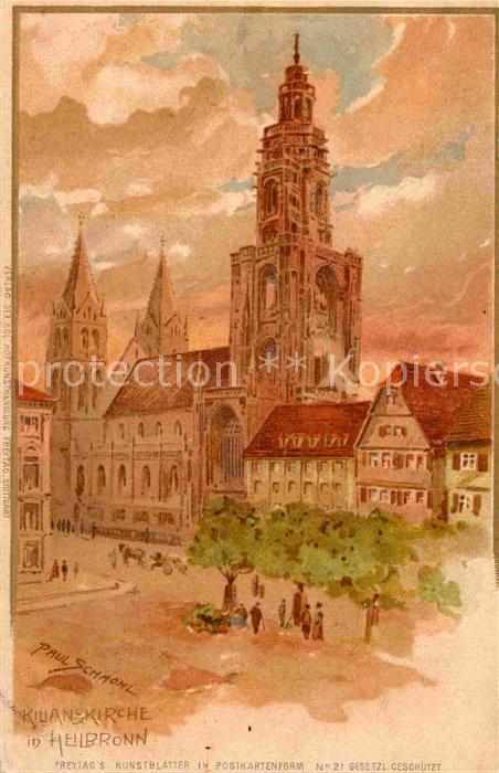 Heilbronn Neckar Kilianskirche Kuenstlerkarte Paul Schmohl