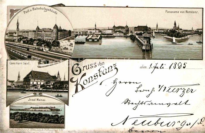 Konstanz Bodensee Post Bahnhofsgebaeude Concilium Saal Insel Mainau