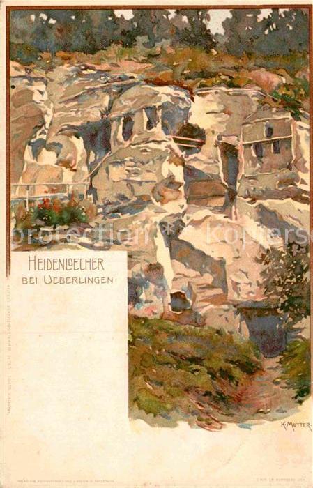 ueberlingen Bodensee Heidenloecher Kuenstlerkarte K. Mutter