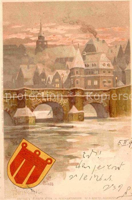 TueBINGEN BW Bruecke Kuenstlerkarte Closs