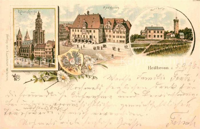 Heilbronn Neckar Wartberg Rathaus Kilianskirche