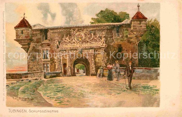 TueBINGEN BW Schlosseingang Kuenstlerkarte