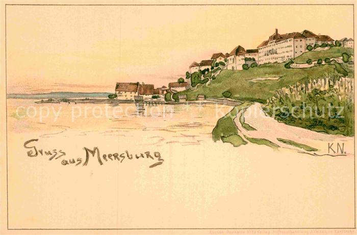Meersburg Bodensee Kuenstlerkarte KN.