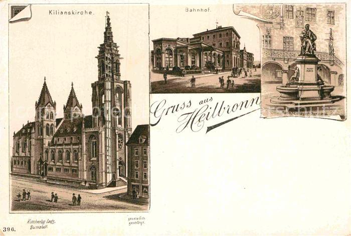 Heilbronn Neckar Bahnhof Kilianskirche Robert Mayer Denkmal