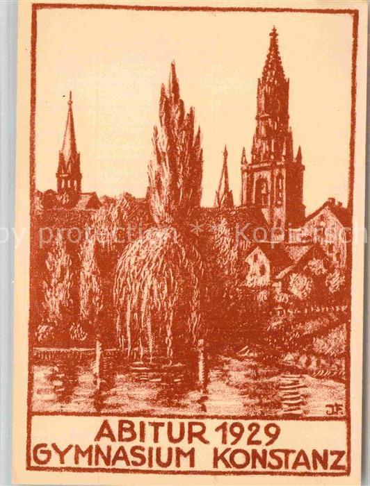 Konstanz Bodensee Abitur 1929 Gymnasium Kuenstlerkarte