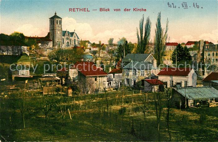 Rethel Ardennes Blick von der Kirche Schloss Panorama