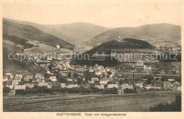 Plettenberg Panorama Kriegerdenkmal