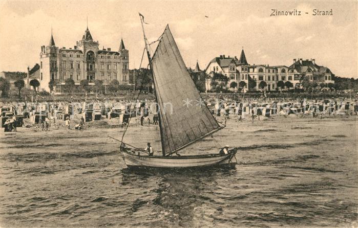Zinnowitz Ostseebad Strandpromenade Segelboot