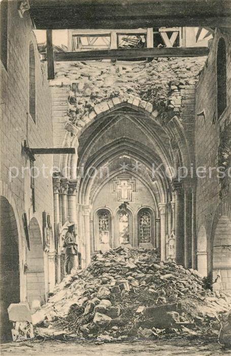 Reims Champagne Ardenne Westlicher Kriegsschauplatz Zerschossene Kirche