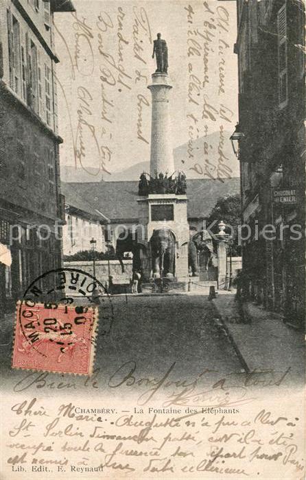 Chambery Savoie La Fontaine des Elephants