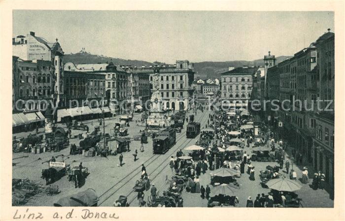 Linz Donau Marktplatz Künstlerkarte