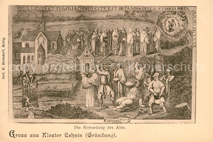 Kloster Lehnin Ermordung des Abts Gemälde