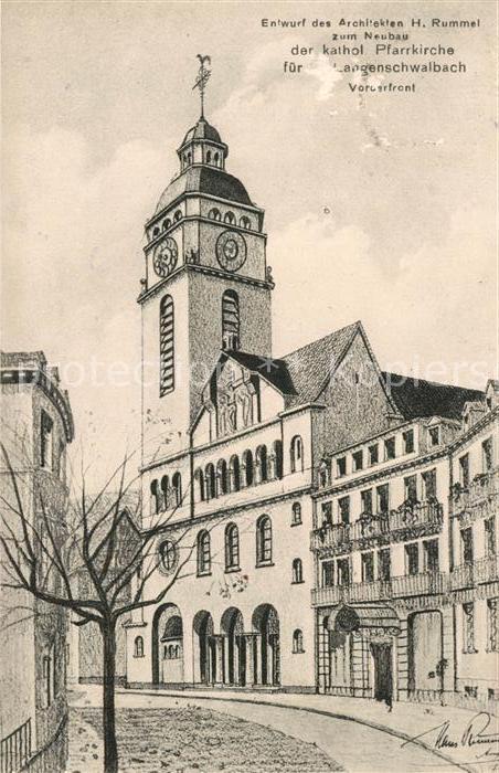 Langenschwalbach Katholische Pfarrkirche Künstlerkarte