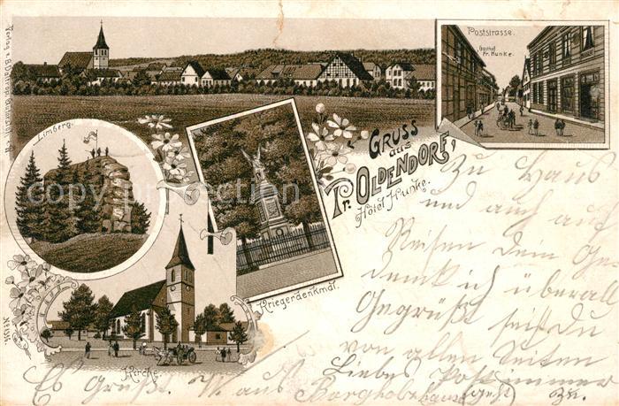 Oldendorf Preussisch Kriegerdenkmal Hotel Hunke Kirche