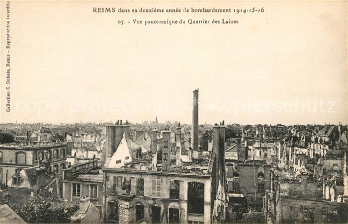 Reims Champagne Ardenne Quartier de Laines Kriegszerstörungen