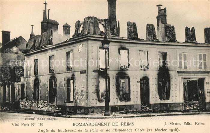Reims Champagne Ardenne Boulevard de la Paix Kriegzerstörungen