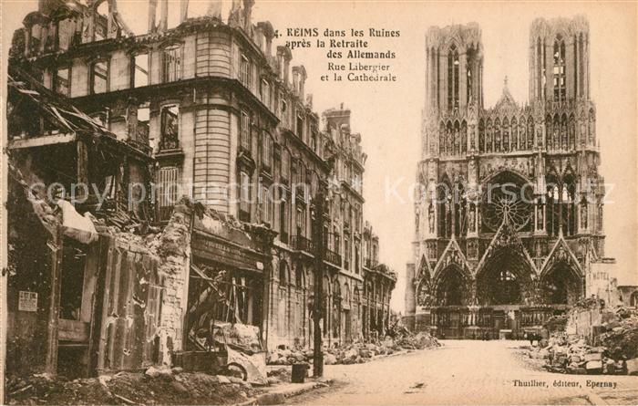 Reims Champagne Ardenne Kriegszerstörung Kathedrale