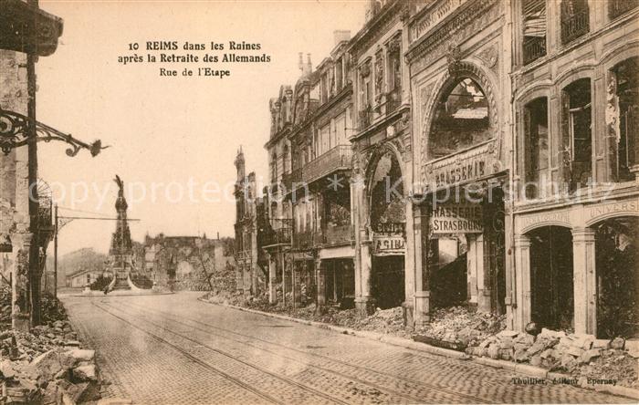 Reims Champagne Ardenne Rue de l Etape Kriegszerstörungen