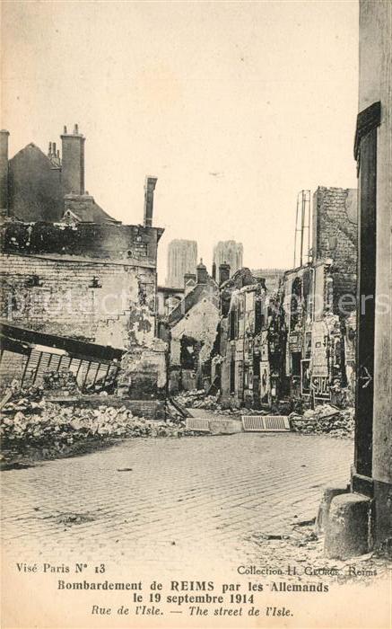 Reims Champagne Ardenne Rue de l Isle Kriegszertörungen
