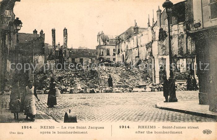Reims Champagne Ardenne Rue Saint Jacques Kriegszerstörungen