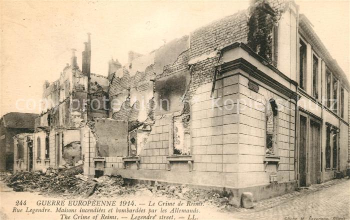 Reims Champagne Ardenne Rue Legendre Kriegszerstörungen