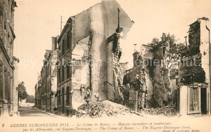 Reims Champagne Ardenne Rue Eugene Desteuque Kriegszerstörungen