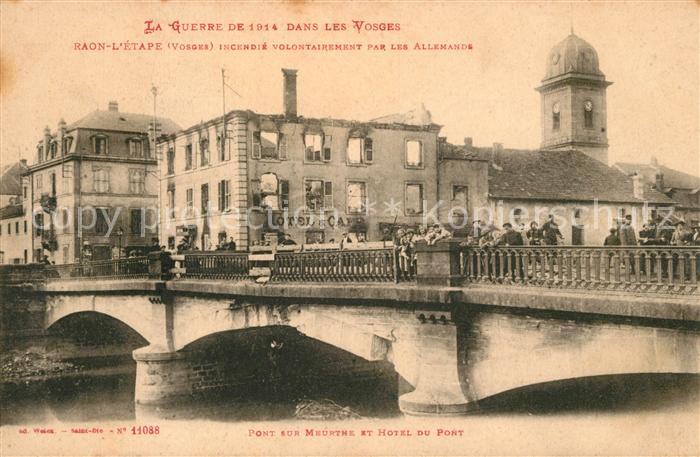 Raon-l Etape Vosges Kriegszerstörunge der Häuser Hotel du Pont