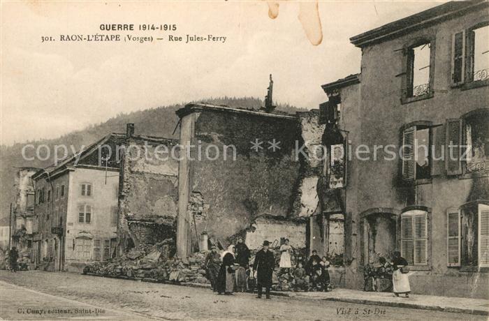 Raon-l Etape Vosges Rue Jules Ferry Kriegszerstörungen