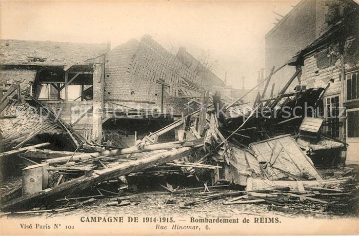 Reims Champagne Ardenne Kriegsschäden Rue Hincmar