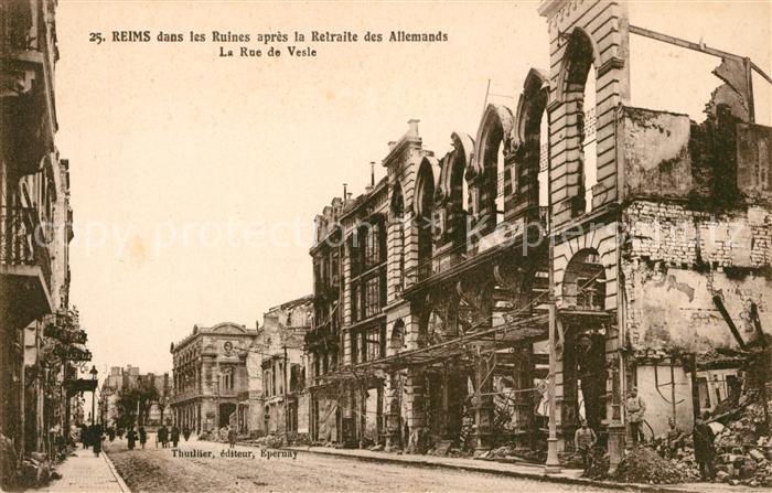 Reims Champagne Ardenne Kriegszerstörungen Rue de Vesle