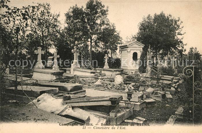 Reims Champagne Ardenne Kriegszerstörungen Friedhof