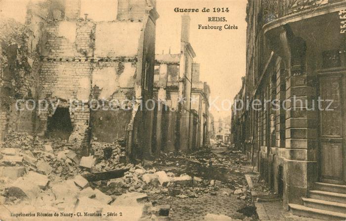 Reims Champagne Ardenne Faubourg Ceres Kriegszerstörungen